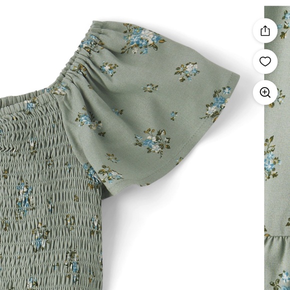 The Children’s Place Girls Olive Tinge Floral Dress Large 10-12 NWT - Picture 3 of 8